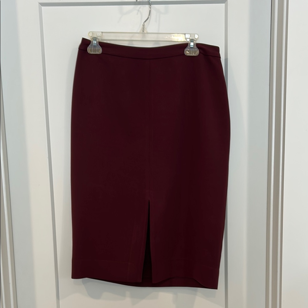 White House Black Market Red Pencil Skirt with Slit